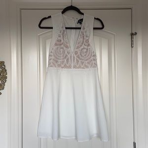 Lulus Florentia White Crochet Lace Skater Dress